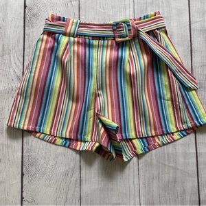 DO+BE Striped Belted Shorts with Pockets Size Small